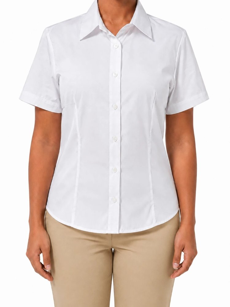 Blusa Oxford Manga Corta Damas
