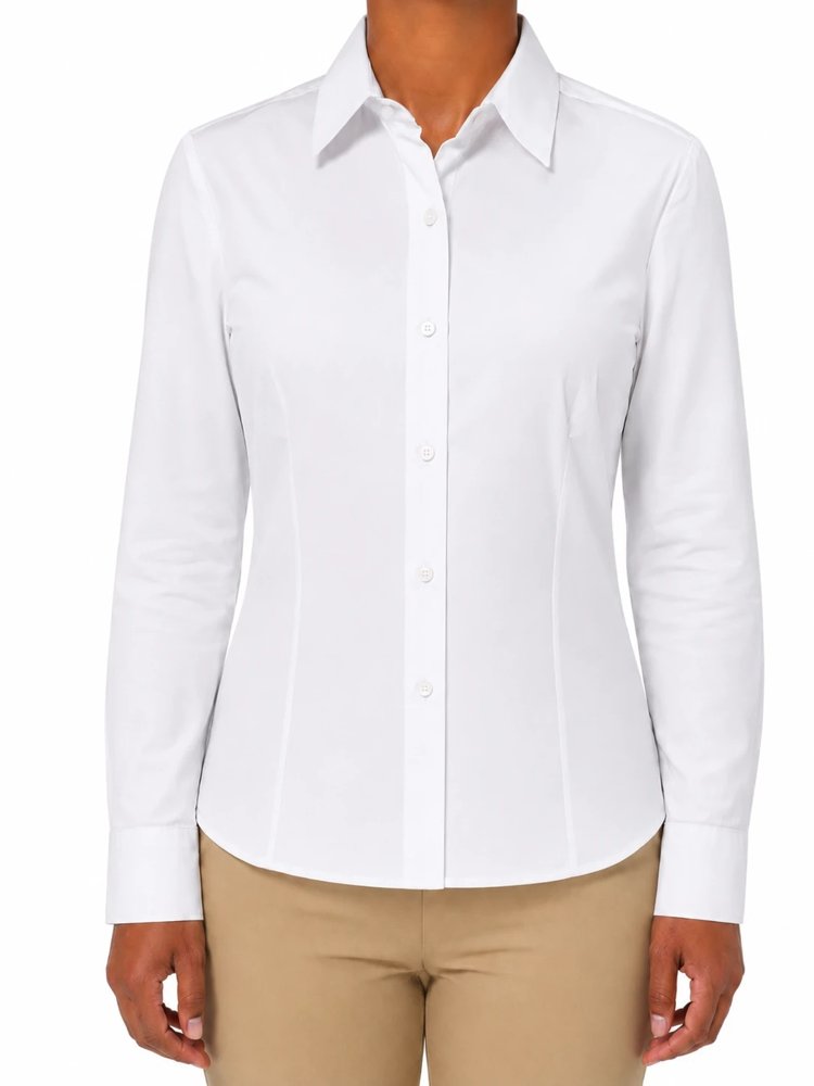 Blusa Oxford Manga Larga Damas