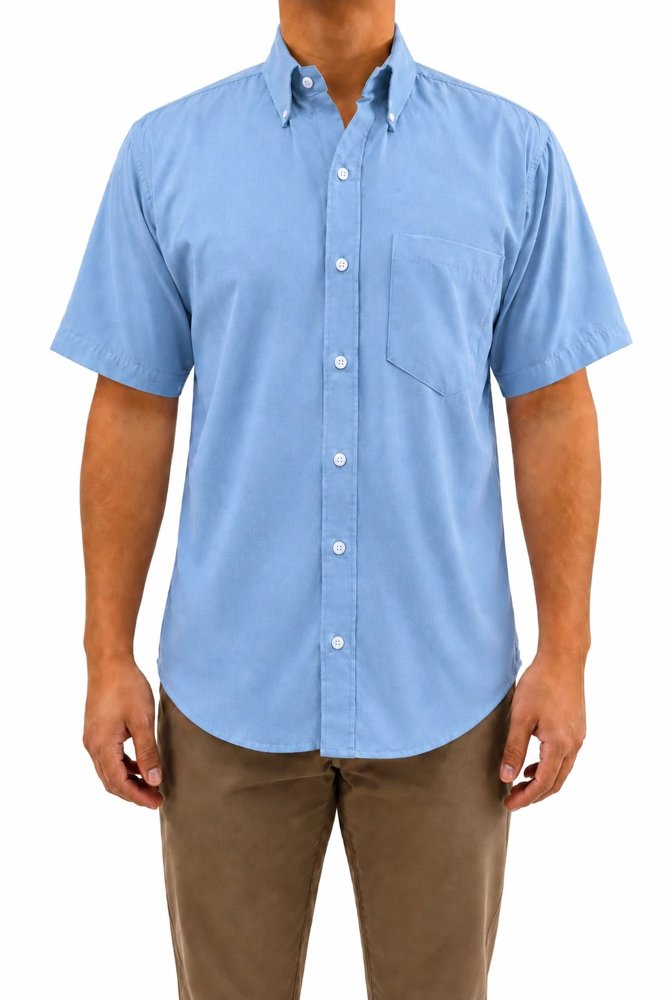 Camisa Oxford Manga Corta Hombre