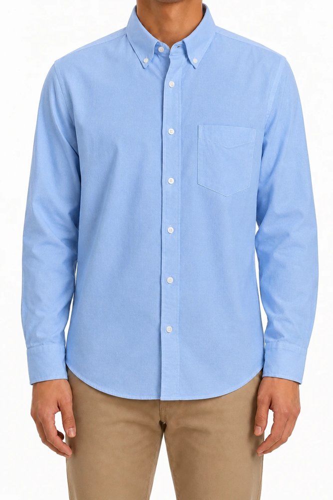 Camisa Oxford Manga Larga Hombre