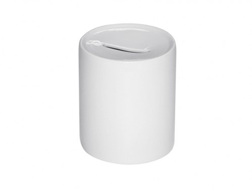 Alcancia de ceramica white 11onz 8.2x9.5cm(3.22''x3.75'')