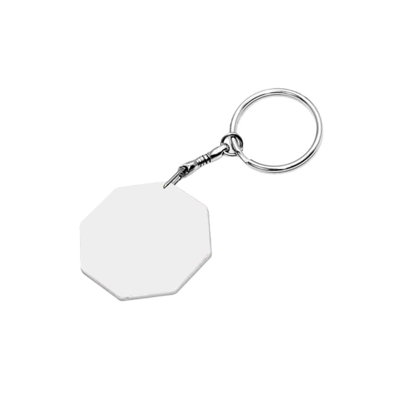 Llavero de plastico - octagonal - 44mm
