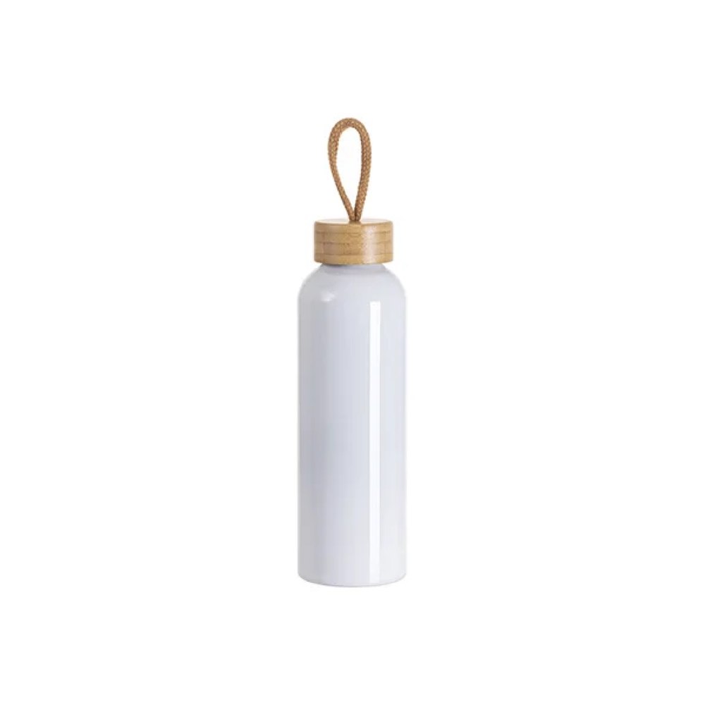 Botella de aluminio con tapa de bambú 650 ml
