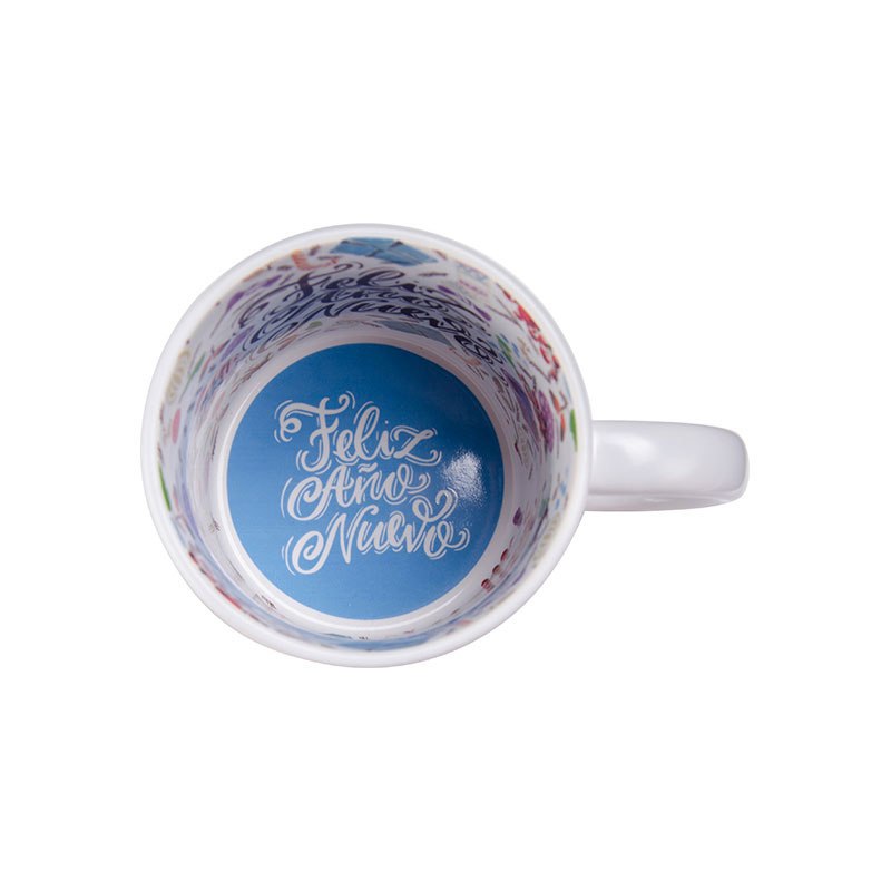 Tazas blancas 11onz interior feliz año nuevo