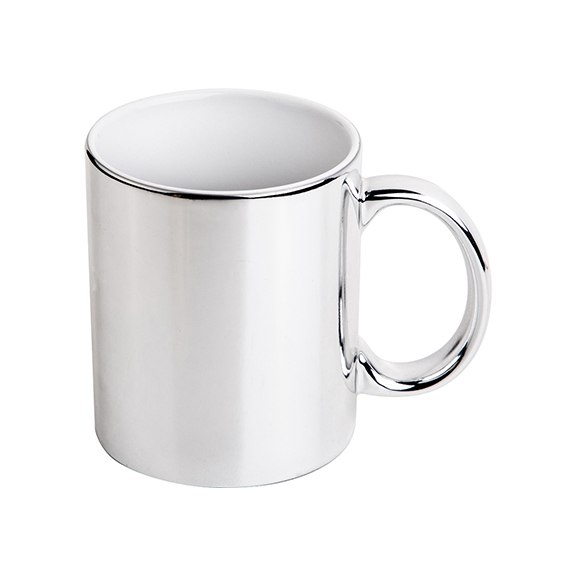 Taza de ceramica plateada 11 onz