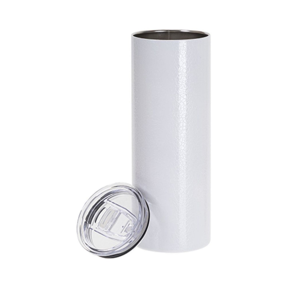 Vaso craquelado con tapa y sorbete 20 oz