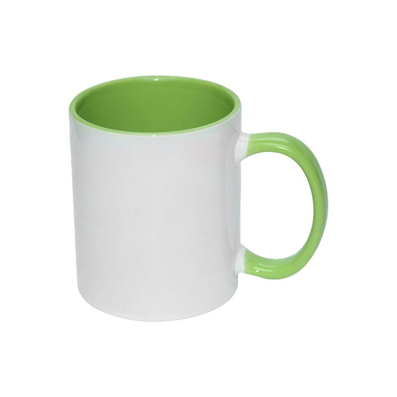 Taza blanca con interior y asa de color 11 oz