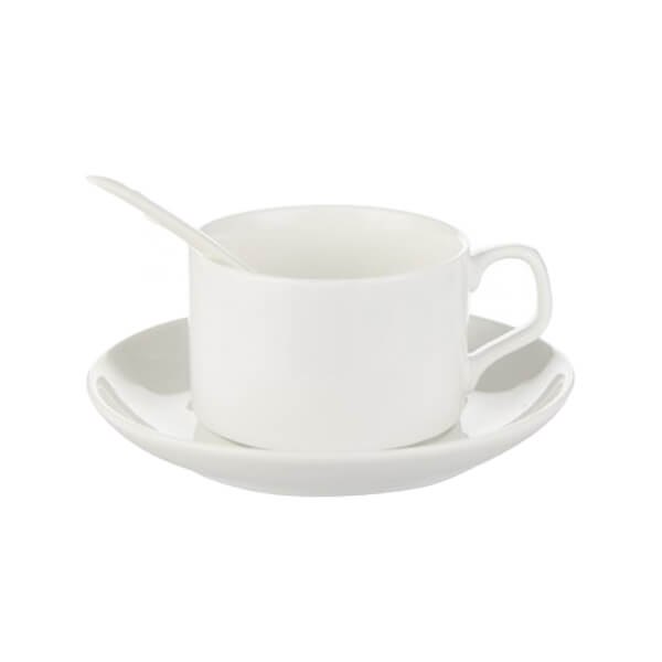 Set de tazas 5 onz. con platillos y cucharitas