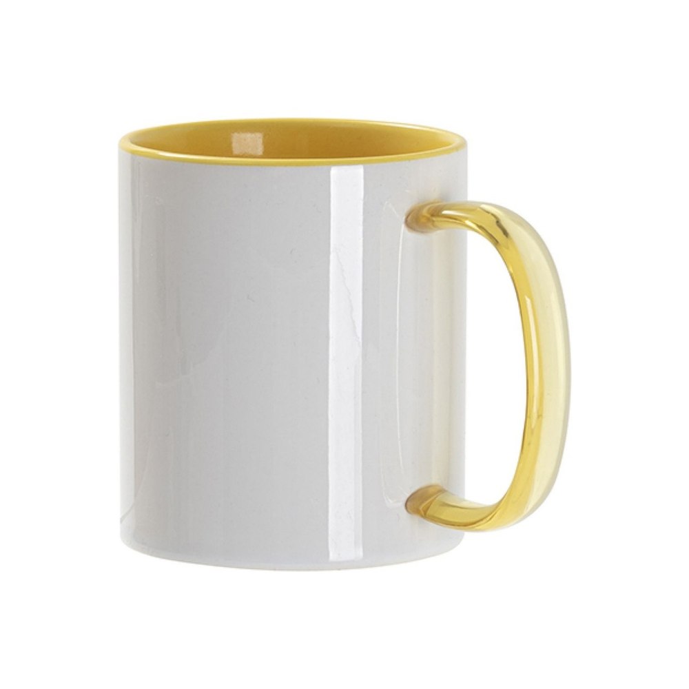 Taza de 11 oz con interior y asa de cristal