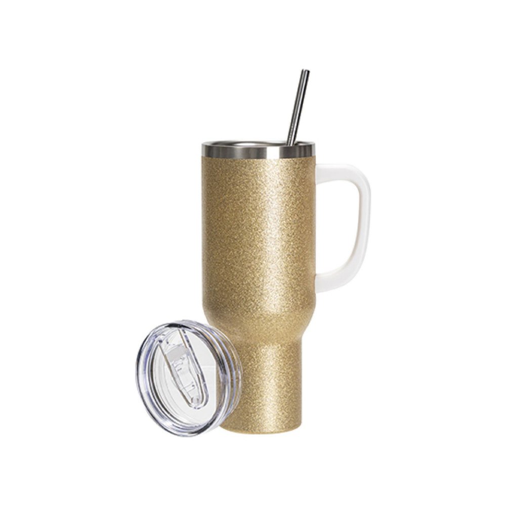 Vaso viajero con asa 40 oz glitter