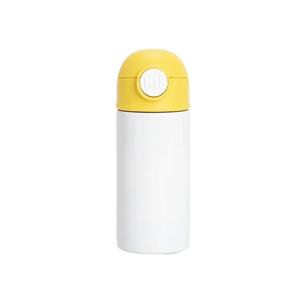 Termo blanco con tapa de color y sorbete 12 oz
