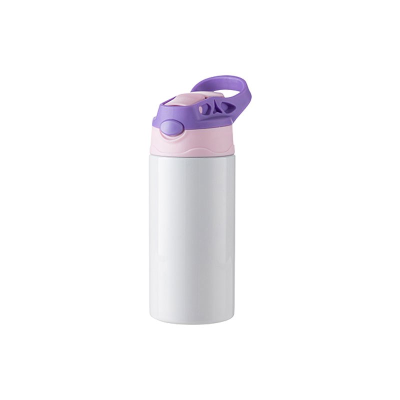 Termo de acero blanco con tapa de color 12 oz