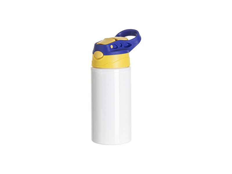 Termo de aluminio blanco con tapa de color 17 oz